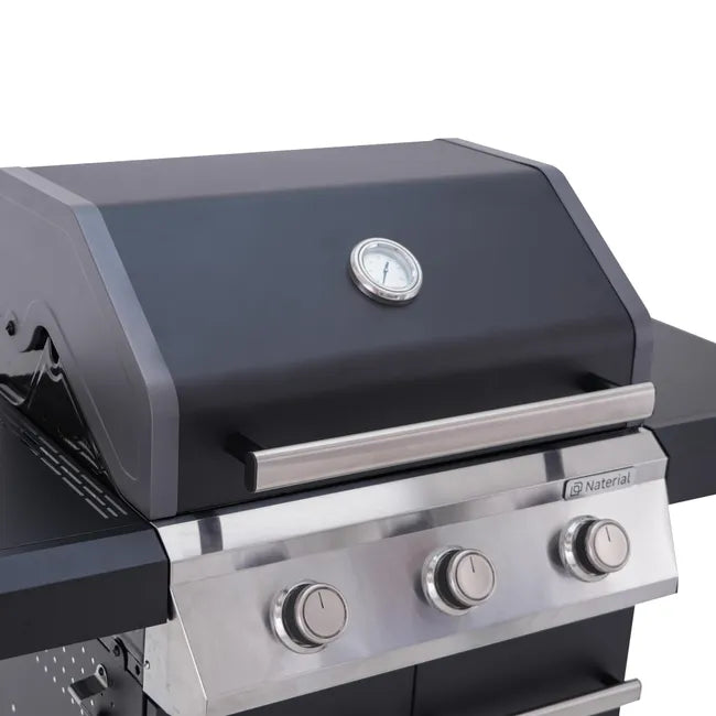 Barbecue a gás com 3 queimadores 128x53x115 cm Naterial Kenton II