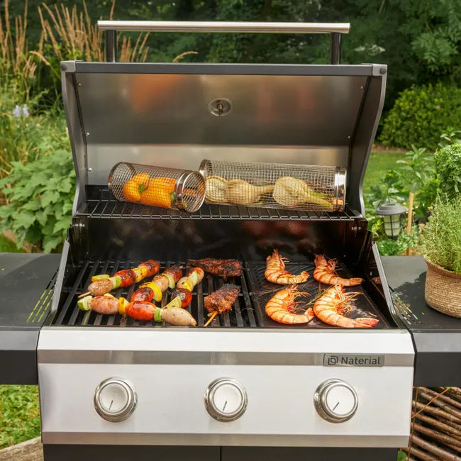 Barbecue a gás com 3 queimadores 128x53x115 cm Naterial Kenton II