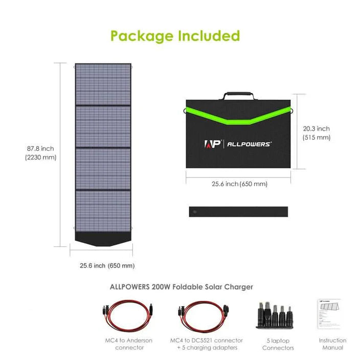 Kit Gerador Solar ALLPOWERS 4000W (R4000 + Painel Solar SP033 200W)