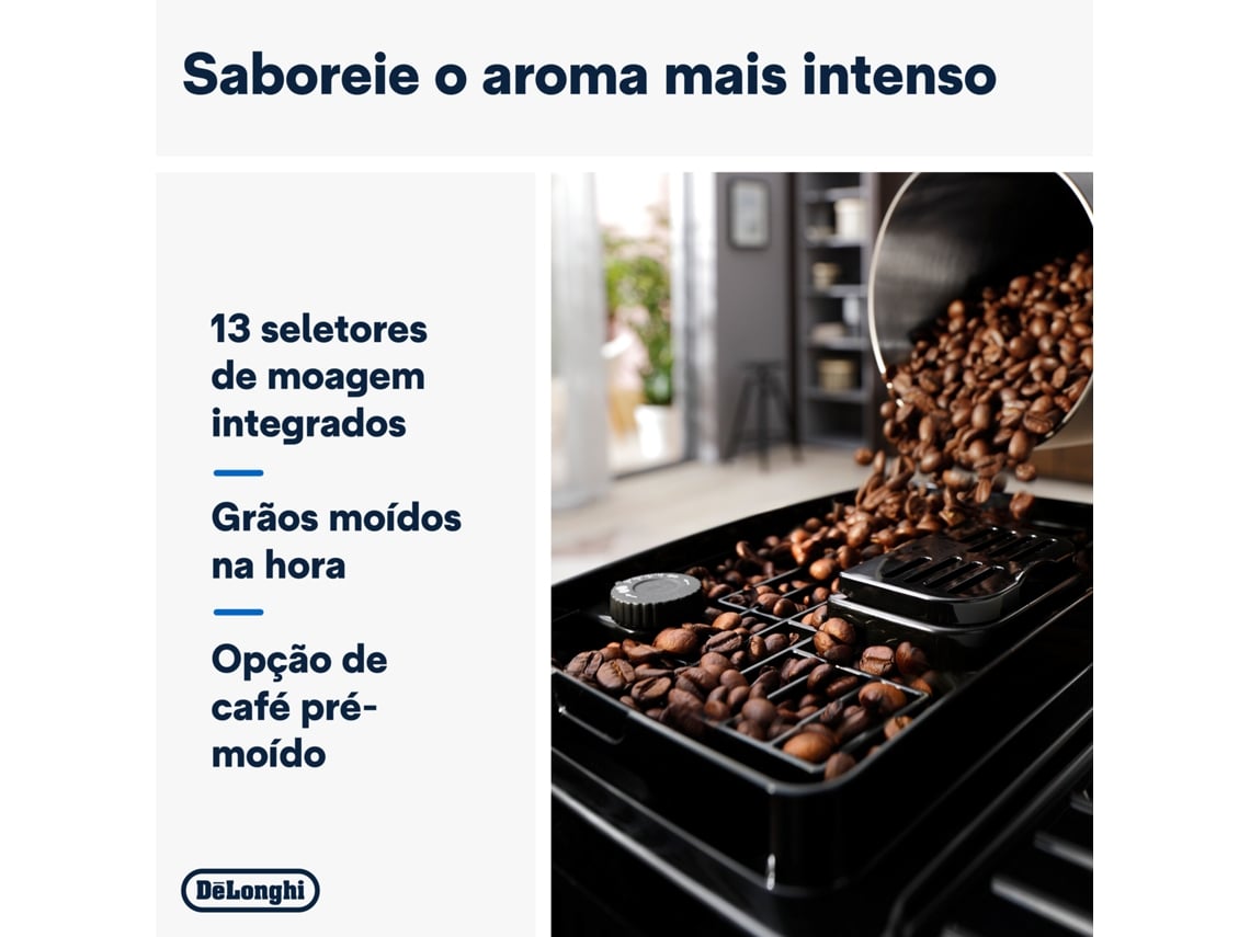 Máquina de Café Automática DELONGHI ECAM220.21.B Magnifica start (15 bar - 13 Níveis de Moagem)