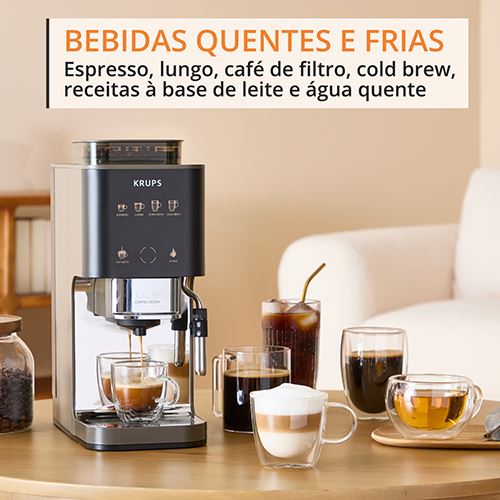 Máquina de Café Automática Krups SA403BE0 Coffee Crush Experience - Inox  Preto