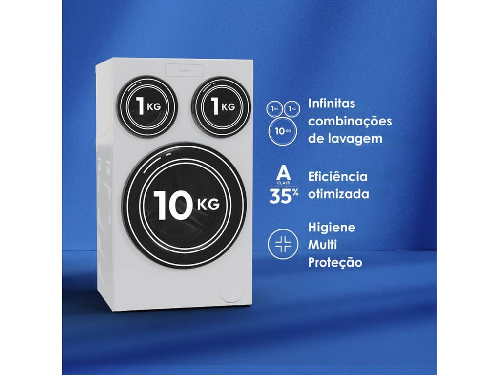 Máquina de Lavar Roupa CANDY MQD 410CBL9-S (10 kg - 1400 RPM - Branco)