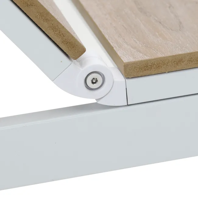 Mesa extensível madeira sintética e alumínio 156220X90 cm branco Naterial Clara