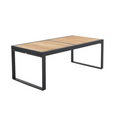 Mesa extensível madeira teca e alumínio 200320X100 cm cinza esc Naterial Persea