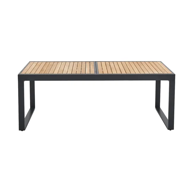 Mesa extensível madeira teca e alumínio 200320X100 cm cinza esc Naterial Persea