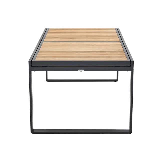 Mesa extensível madeira teca e alumínio 200320X100 cm cinza esc Naterial Persea