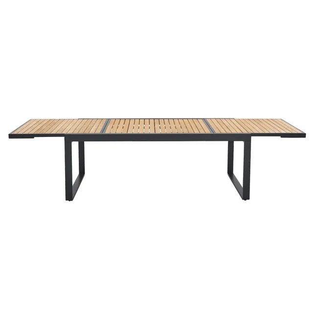 Mesa extensível madeira teca e alumínio 200320X100 cm cinza esc Naterial Persea