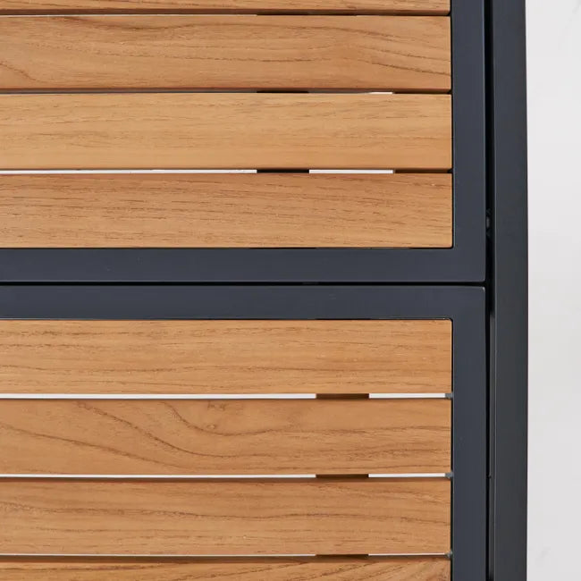 Mesa extensível madeira teca e alumínio 200320X100 cm cinza esc Naterial Persea