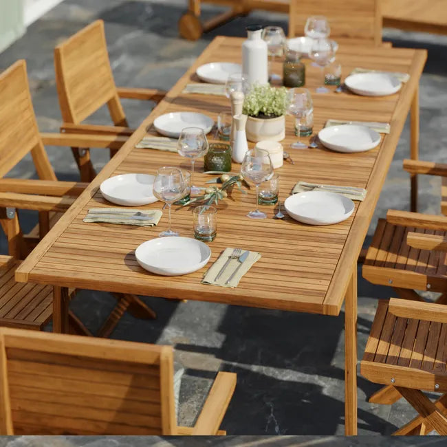 Mesa para jardim extensível 180240 cm castanho Naterial