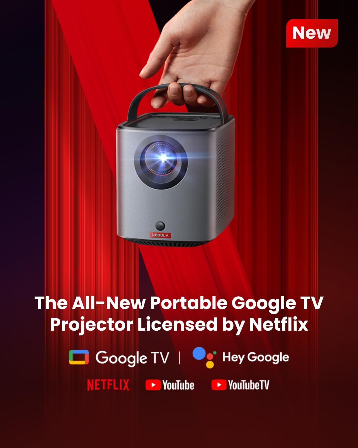 Mini Projetor Portátil Nebula Mars 3 Air  Full HD 400 ANSI & Som Dolby