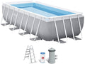 Piscina Tubular INTEX Prisma Frame Retangular com Bomba (4 Pessoas - 6836L - 400x200x100cm)
