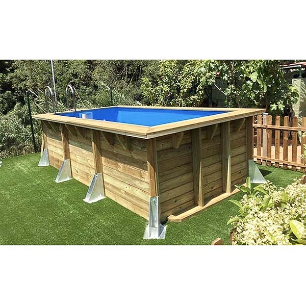 Piscina de madera Azura 4,50m X 2,50m x 1,26m con cubierta solar