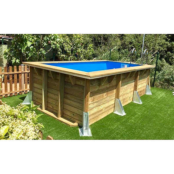 Piscina de madera Azura 4,50m X 2,50m x 1,26m con cubierta solar
