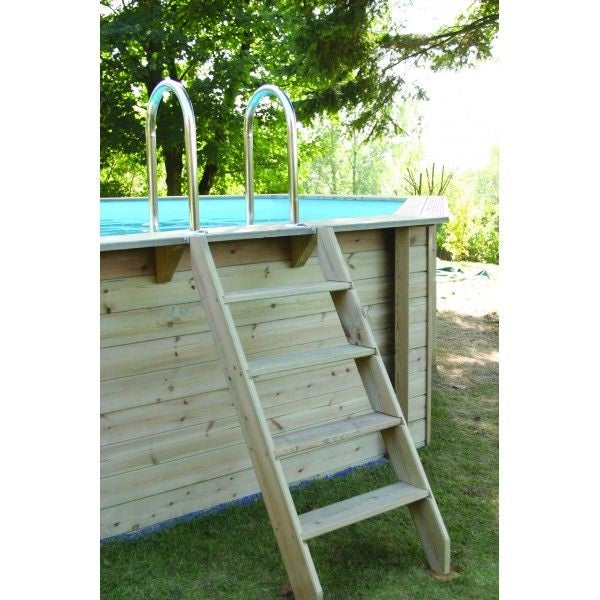 Piscina de madera Azura 4,50m X 2,50m x 1,26m con cubierta solar