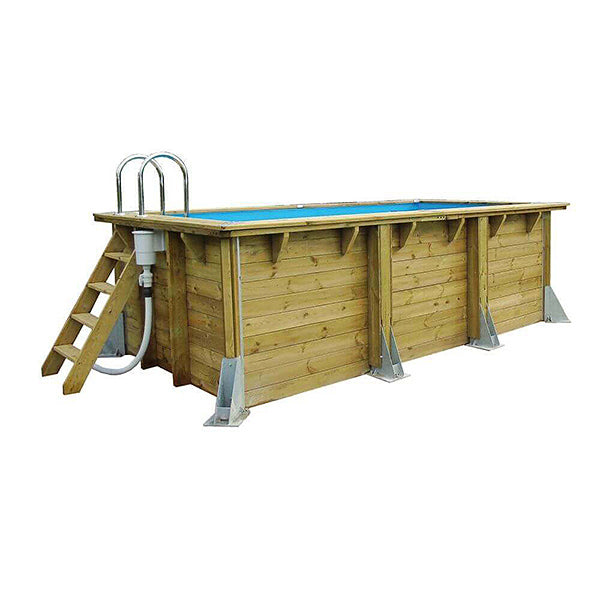 Piscina de madera Azura 4,50m X 2,50m x 1,26m con cubierta solar