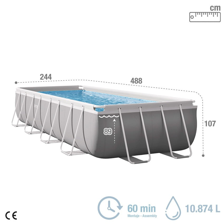 Piscina retangular Prism Frame 5 metros com bomba