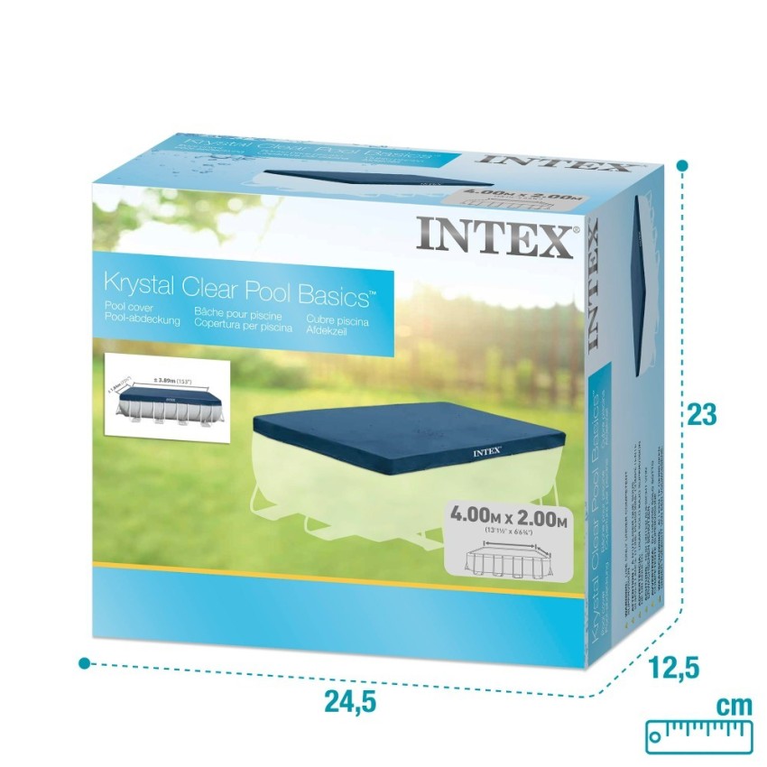 Pack Piscina desmontável retangular Prism Frame de 4 metros com 5 acessórios